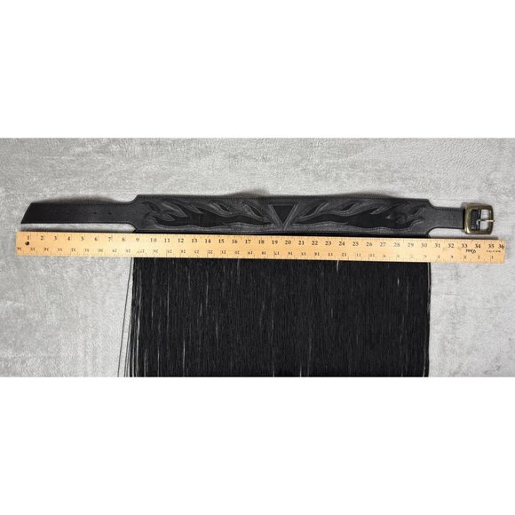 Kate Cate Western Style Calfskin Leather Belt With Fringe - Made In Italy - XS 2 main image 10
